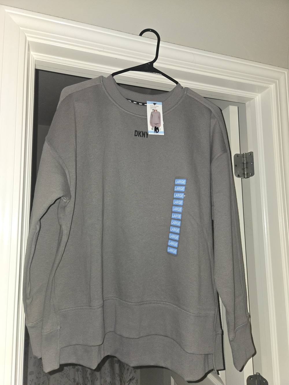 DKNY Womens Gray Crewneck Sweater Size L NWT